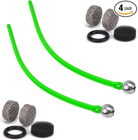 Foam Cannon Replacement Kit – 2PCS Silicone Suction Tube Set with Stainless Steel Filter Balls & Mesh Filters, Copper Co