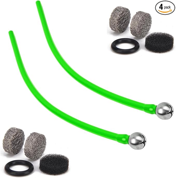 Foam Cannon Replacement Kit – 2PCS Silicone Suction Tube Set with Stainless Steel Filter Balls & Mesh Filters, Copper Co
