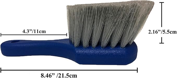 Wheel & Tire Brush for Car Rim, Soft Bristle Car Wash Brush, Cleans Tires & Releases Dirt and Road Grime, Short Handle for Easy Scrubbing Blue