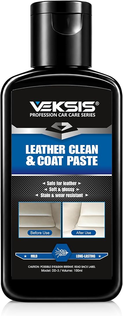 Leather Clean & Coat Paste – 100ml 2-in-1 Leather Cleaner and Conditioner, Creamy Non-Toxic Balm for Car Seats, Sofa, Bo