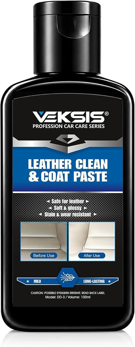 Leather Clean & Coat Paste – 100ml 2-in-1 Leather Cleaner and Conditioner, Creamy Non-Toxic Balm for Car Seats, Sofa, Bo