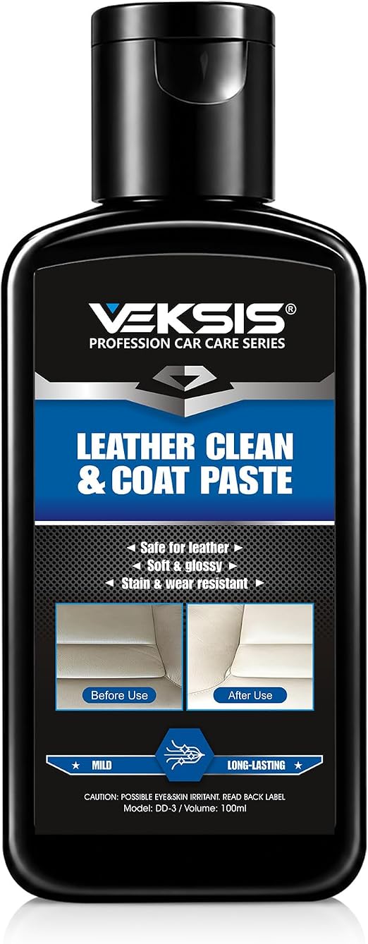Leather Clean & Coat Paste – 100ml 2-in-1 Leather Cleaner and Conditioner, Creamy Non-Toxic Balm for Car Seats, Sofa, Bo