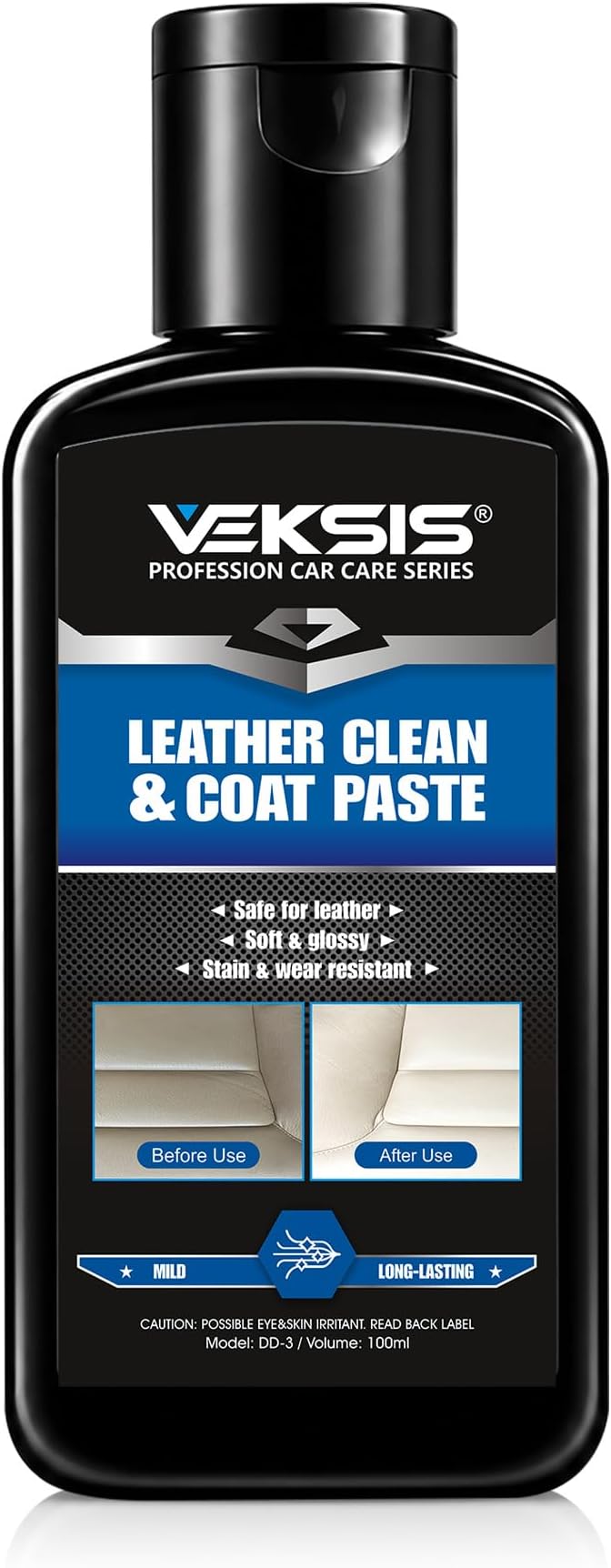 Leather Clean & Coat Paste – 100ml 2-in-1 Leather Cleaner and Conditioner, Creamy Non-Toxic Balm for Car Seats, Sofa, Bo