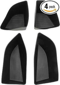 MDEOOSKY 4Pcs Rear Door Side Organizer, TPE Rear Car Door Slot Tray Organizer Black, Replacement for BMW X5 2019-2025