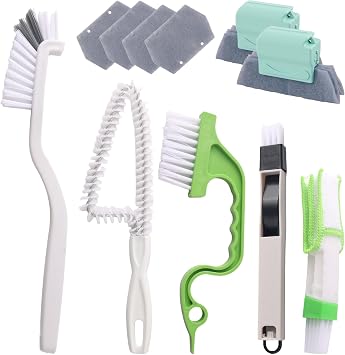 11PCS Detailing Window Track Cleaner,Multi-functional Window Sill Cleaner Tool for for Windows/Door Tracks,Universal Pro