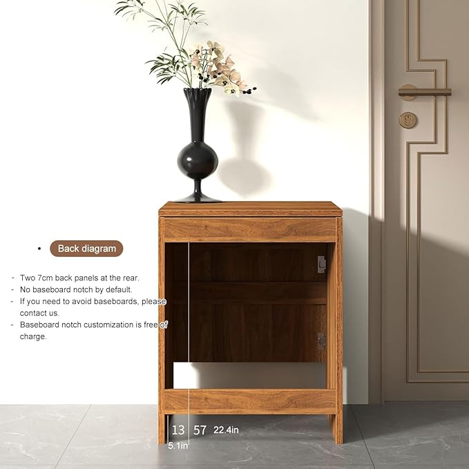 Robot Vacuum Stand Cabinet,Storage Cabinet with Doors for Robot Vacuum Cleaner,End Side Table for Home Office,Wood Freestanding Rack for Living Room Home Office Kitchen(White)