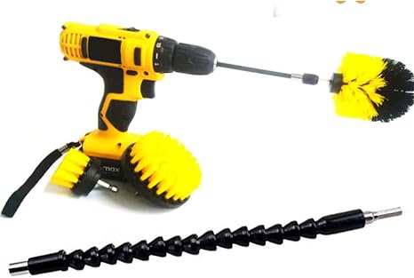 HUAWELL 5 PCS Drill Brush Attachment Set, Power Scrubber Cleaning Kit for Car, Seats, Wheels, Upholstery, Interior, Grou