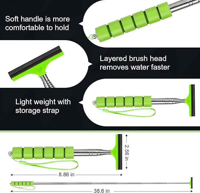 Side Mirror Squeegee, 2 PCS Car Mirror Squeegee, Retractable Car Rearview Mirror Wiper for All Vehicles, Universal Automotive Accessories