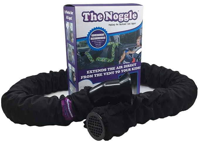NOGGLE The, 10ft - Kid's Personal Air Conditioning System, Made in USA, Directs Cool Air to Children in The Backseat - Air Conditioning Vent Hose for Vehicles, Making The Back Seat Cool Again - Black
