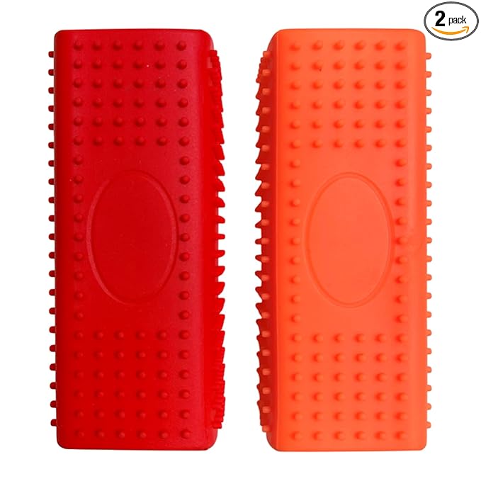 2pcs Pet Hair Remover, Dog Cat Block Roller Cleaner, Car Carpet Cleaner Brush for Small Animals, Pet Hair Removal Tool for Interior, Furniture, Sofa, Car Seat (Orange+Red)