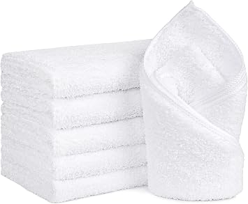 Orighty 6-Pack White Hand Towels - Quick Drying & Absorbent Microfiber Gym Towels 16x28 inches - Lightweight & Thin Whit