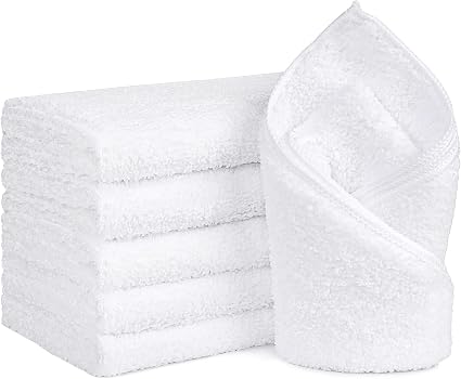 Orighty 6-Pack White Hand Towels - Quick Drying & Absorbent Microfiber Gym Towels 16x28 inches - Lightweight & Thin Whit