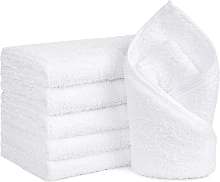 Orighty 6-Pack White Hand Towels - Quick Drying & Absorbent Microfiber Gym Towels 16x28 inches - Lightweight & Thin Whit