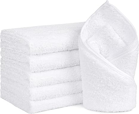 Orighty 6-Pack White Hand Towels - Quick Drying & Absorbent Microfiber Gym Towels 16x28 inches - Lightweight & Thin Whit