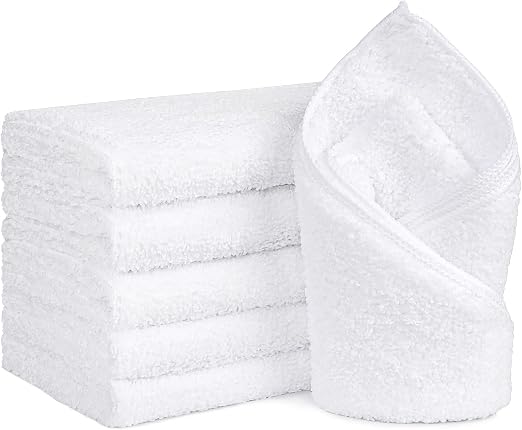 Orighty 6-Pack White Hand Towels - Quick Drying & Absorbent Microfiber Gym Towels 16x28 inches - Lightweight & Thin Whit