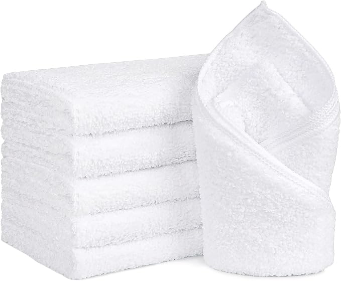 Orighty 6-Pack White Hand Towels - Quick Drying & Absorbent Microfiber Gym Towels 16x28 inches - Lightweight & Thin Whit