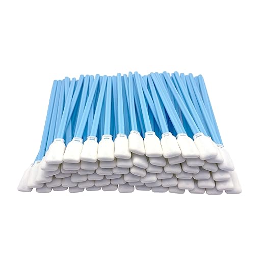 5.9" Foam Cleaning Swabs Lint-Free Lab/Printer/Optical Printheads 100 Pcs Foam Swabs for Inkjet Printheads, Sensors, Cameras and Gun Cleaning