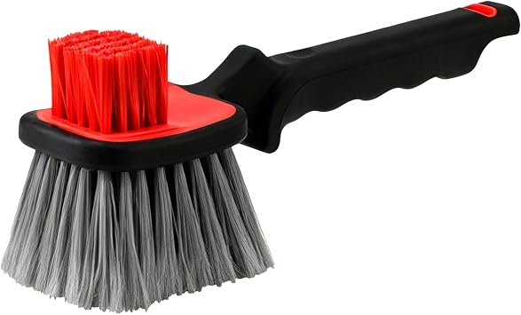 JSCARLIFE Car Tire & Wheel Rim Cleaning Brush – Soft PP Bristle Detailing Scrubber – Scratch-Free Auto Detailing Tool fo