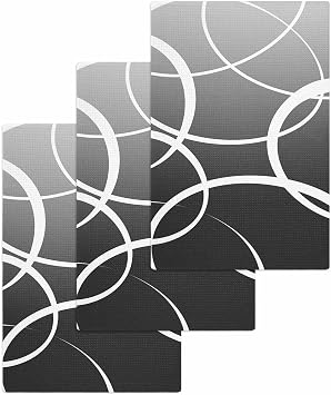 Geometric Gradient Grey Waffle Kitchen Hand Towels Set of 3,Super Absorbent & Quick Dry Hair Dish Bath Tea Golf Microfib