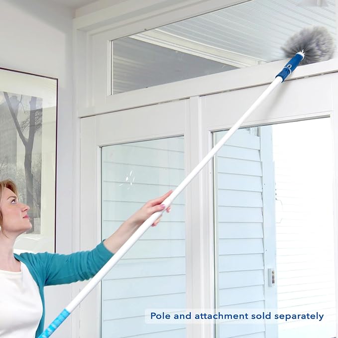Unger Cobweb & Corner Duster – Dusters for Cleaning, Compatible with Telescopic Poles, Dusting Tools, Great for Ceilings, Moldings, HVAC & Floor Vents, and Corners, White/Black