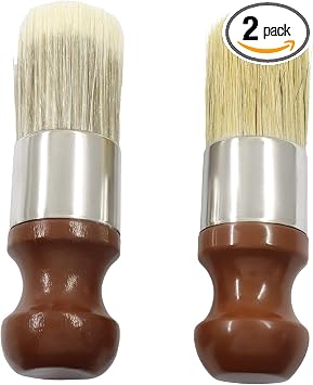 2 Pcs Leather Brush Set, Wood Grip Nylon Bristle Wax Brush