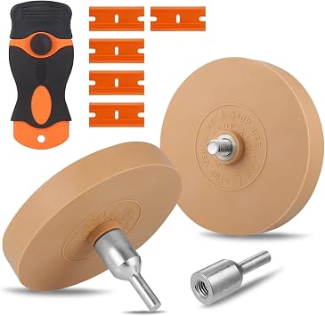 2 Pack Eraser Wheel for Drill, 4In Professional Car Sticker Remover Tool
