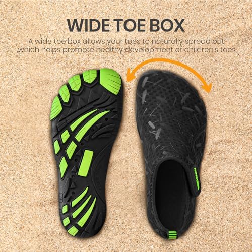 Barefoot Water Shoes for Kids - Wide Toe Box and Quick-Dry Sand Shoes Toddler for Hiking Swim Beach Pool Kayak Sport Accessories, Camping Essentials Non-Slip for Boys Girls Sizes