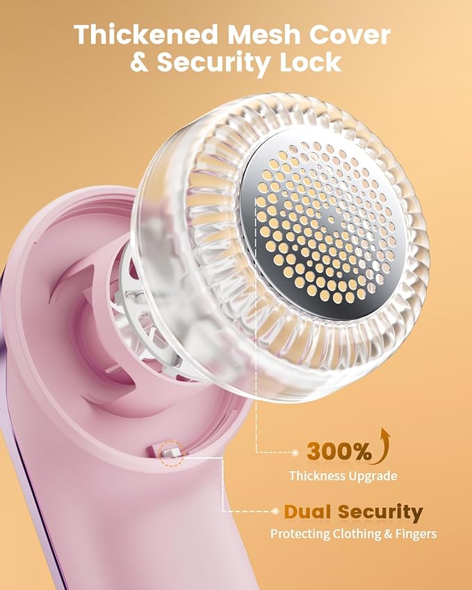 coldSky Fabric Shaver, Rechargeable Lint Shaver with Digital Display, Portable Sweater Defuzzer with 3 Speeds, 6 Leaf Blades and Safety Lock, Electric lint Remover for Clothes, Sweater (Purple)