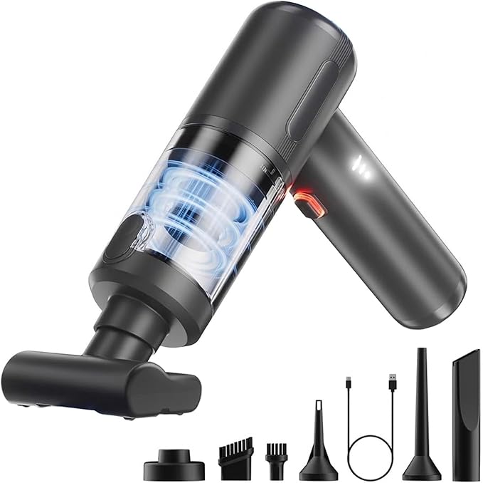 Handheld Car Vacuum Cleaner, 20000Pa Ultra-Strong Suction & Air Duster 2-in-1, Cordless Brushless Motor Portable Vacuum, 100W High Power Mini Vacuum for Car Interior, Home, Office, Pet Hair