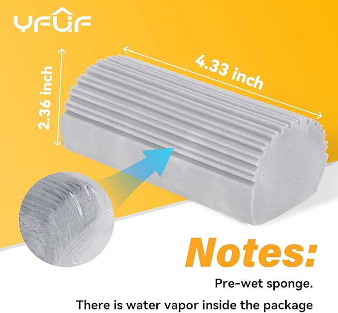 2-Pack Damp Duster Sponge for Clean, Magic Sponge Eraser Baseboard Cleaner Tool, Dusters for Cleaning Blinds, Glass, Vents, Railings, Mirrors,Window Track Grooves and Faucets