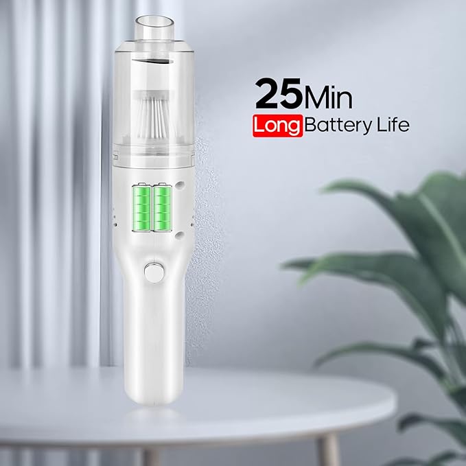 Auloea Wireless Mini Car Vacuum Cleaner(400g) Portable Rechargeable,Handheld Vacuums, Mini but Mighty Dust Busters Cordless Rechargeable,Hand Held Vac for Car/Desk V06/white