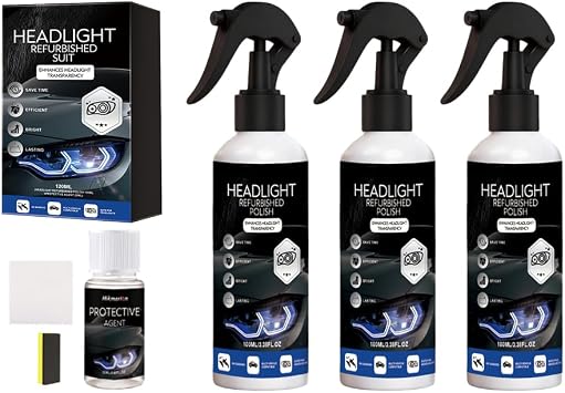Car Headlight Restoration Kit,Headlight Cleaner and Restorer Kit,No Power Tools Required, Restoring to Like-New Conditio