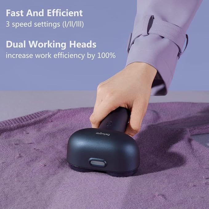 Nesugar Electric Professional Dual-Head Fabric Shaver and Lint Remover and Clothes Shavers with Green Light aided Identification, 3-Speeds (M5)