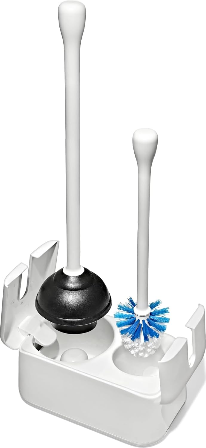 OXO Good Grips Toilet Brush & Plunger Set - White