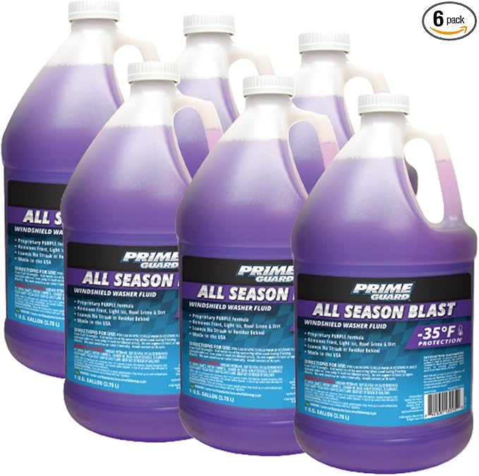 Prime Guard 93506 All Season Blast -35°F Windshield Washer Fluid - 1 Gallon (Pack of 6)