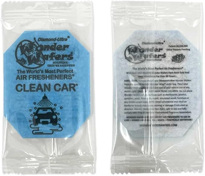 Wonder Wafers - Diamond-Ultra Scented Car Air Fresheners - Individually Wrapped (15 Per Pack) (Clean Car)