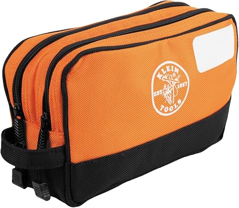KLEIN TOOLS Tool Pouch, Dual Compartments, Heavy-Duty Tool Bag Organizer, Multipurpose Bag