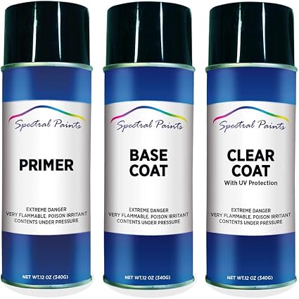 Spectral Paints Compatible/Replacement for GMC 8555 Black - Aerosol Primer, Touch-Up Spray Paint & Clear Coat