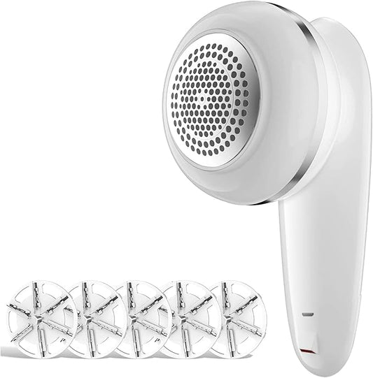 Sweater Fabric Shaver, ailyfu Rechargeable Electric Lint Remover with 6-Leaf Blades and Replaceable Stainless Steel Blade for Clothes, Sweater, Couch, Blanket, Curtain, Socks, Wool, Cashmere(Silver) …