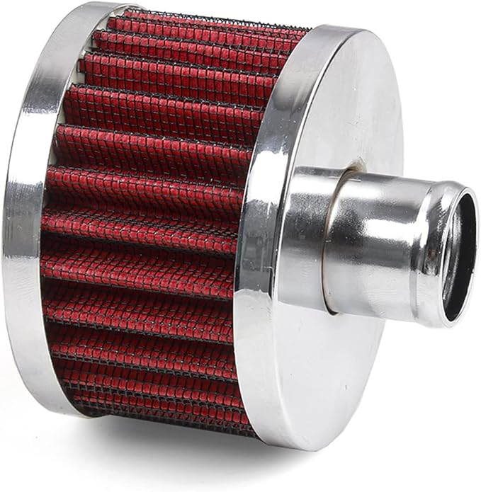 23mm Car Air Filter Universal Cold Air Intake Filter High Flow Vent Valve Cover Breather Filter (Red)