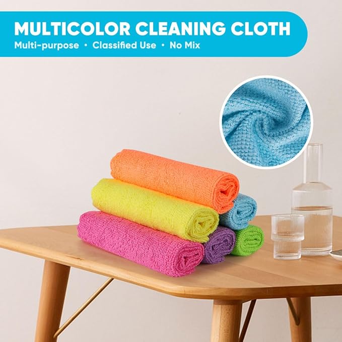 Orighty Microfiber Cleaning Cloths,50 Pack Microfiber Towels Bulk, Ultra-Soft & Absorbent Cleaning Rags, Reusable Lint Free Cloths for Car Care, House, Kitchen, 12x11 Inch