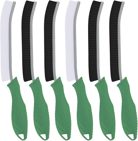 TQRR Hard Bristle Crevice Cleaning Brush-Thin Gap Scrub Brush, Small Cleaning Brush, Grout Brush, Kitchen Brush, Cleaning Tools for Toilet, Bathroom, Sink, Home, Household, Window (6, Green)