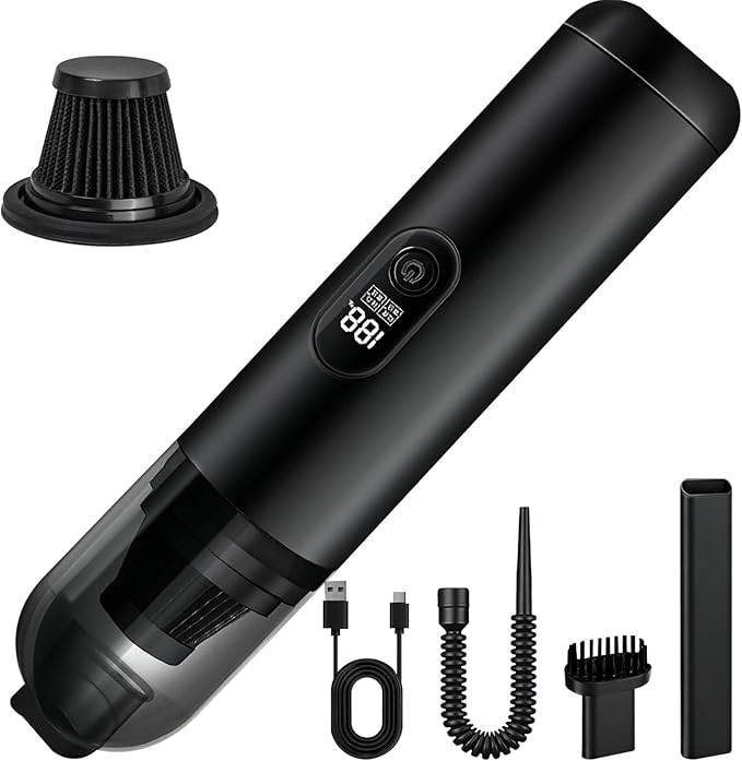 Handheld Car Vacuum Portable Cordless, 2 in 1 Handheld Vacuum Cleaner 18000PA High Power Air Blower,2 Speed Mini Hand Held Vacuum Rechargeable for Home, Car, Office, Pet Hair