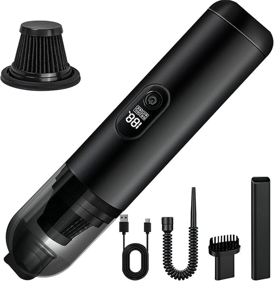 Handheld Car Vacuum Portable Cordless, 2 in 1 Handheld Vacuum Cleaner 18000PA High Power Air Blower,2 Speed Mini Hand Held Vacuum Rechargeable for Home, Car, Office, Pet Hair