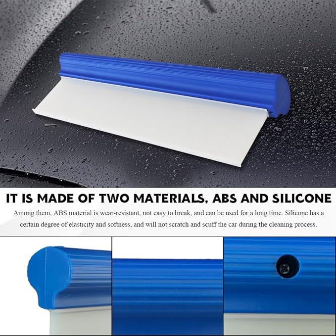 Silicone Water Blade Squeegee, Car Squeegee, 12 Inch Silicone T-Bar Water Blade, Universal Car Accessories Quick Drying Flexible Squeegees Wiper for Auto Window Mirror Glass Shower Door