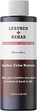 Leather Color Restorer - Navy Blue - Repair Couch, Car Seat, Furniture, Sofa, Bag, Shoes and Vinyl - 4 oz.