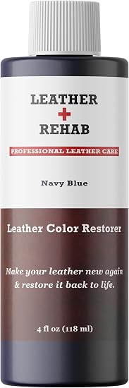 Leather Color Restorer - Navy Blue - Repair Couch, Car Seat, Furniture, Sofa, Bag, Shoes and Vinyl - 4 oz.
