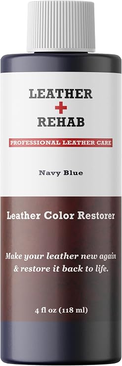 Leather Color Restorer - Navy Blue - Repair Couch, Car Seat, Furniture, Sofa, Bag, Shoes and Vinyl - 4 oz.