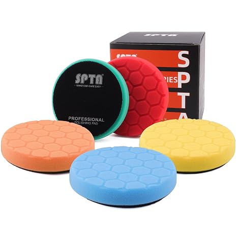 SPTA Hex-Logic Polishing Pad 180 mm Polishing Sponges Wax Sponges Car Polishing Sponge Pad Polishing Pad Sponge Polishin