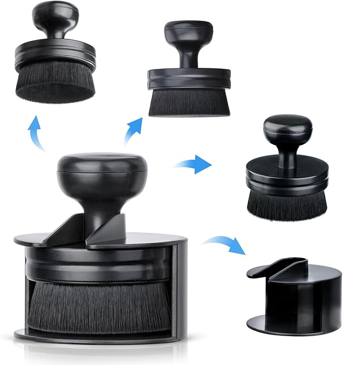 BABYSHEEP Car Tire Shine Applicator,Vegan Tire Shine Brush with Stand for Auto Detailing Cleaning Service,Black+Blue (2pc)